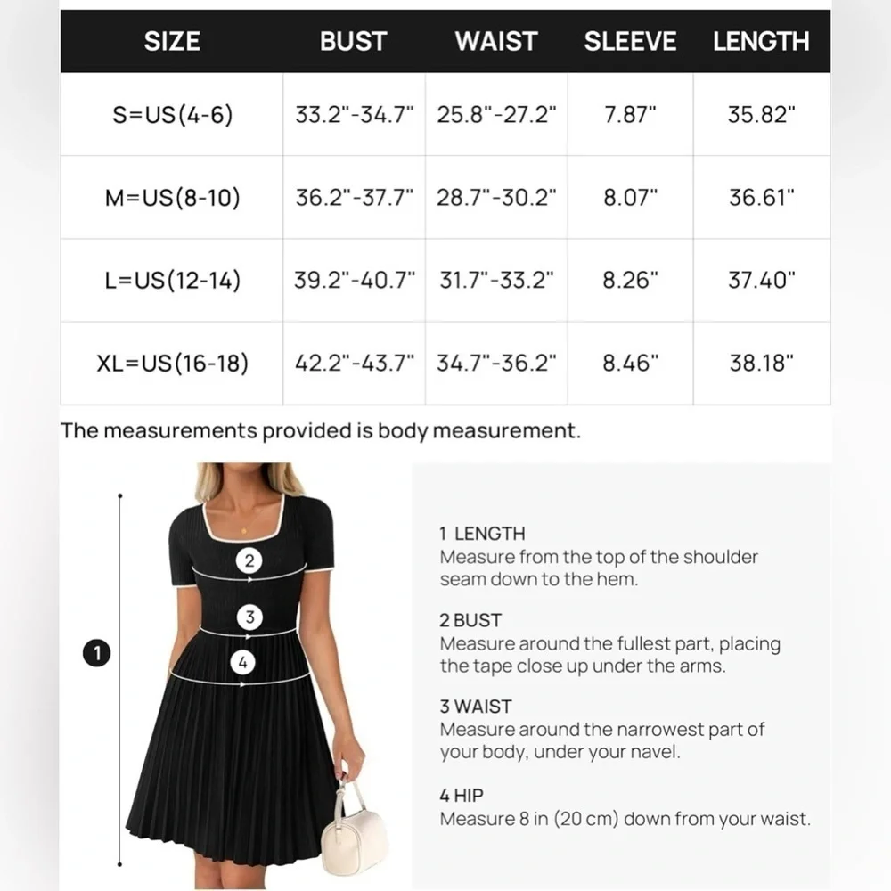 Square Cut Ribbed Little Black Dress NEW Small - Picture 7 of 7
